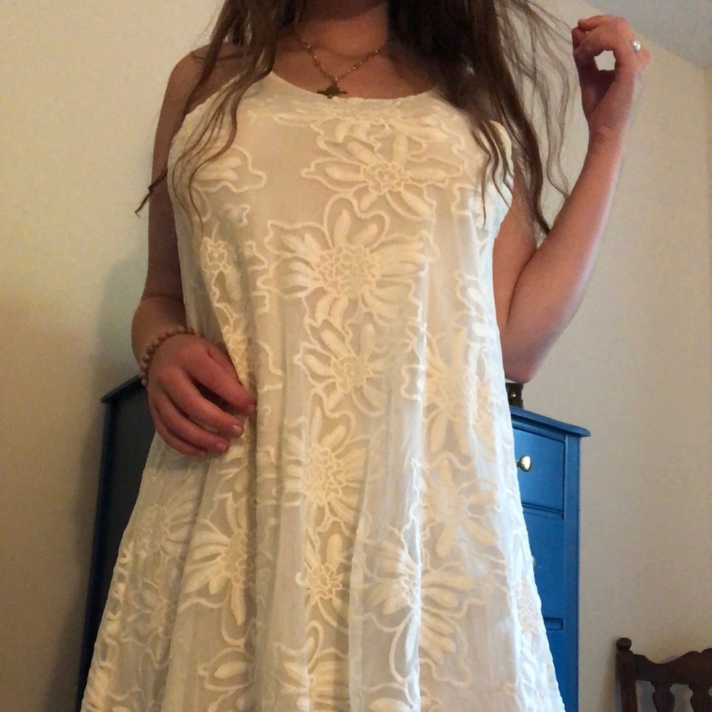 White Lace Racerback Dress